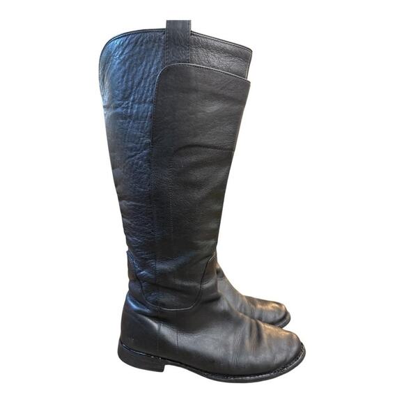 Frye Paige Knee High Riding Boot Black Leather Women size 8.5 B - Picture 1 of 12